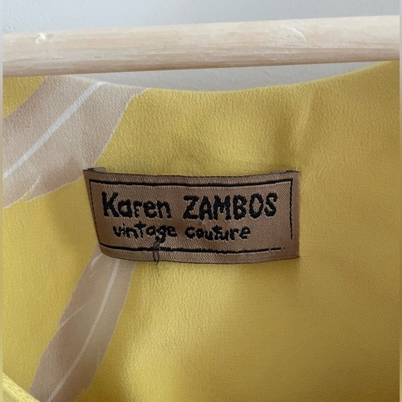 Karen Zambos Vintage Couture Silk Scalloped Top - Picture 4 of 6